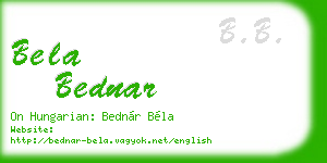 bela bednar business card