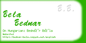 bela bednar business card